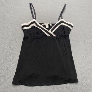 Max Studio Sleepwear Gown Womens Small Black Babydoll‎ V Neck Adjustable Straps